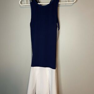 Women’s Lolë size small tennis dress tank top blue white striped pickleball